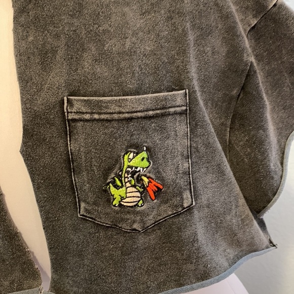 Shein Gray Dinosaur Shrug • Sz M - Picture 2 of 9